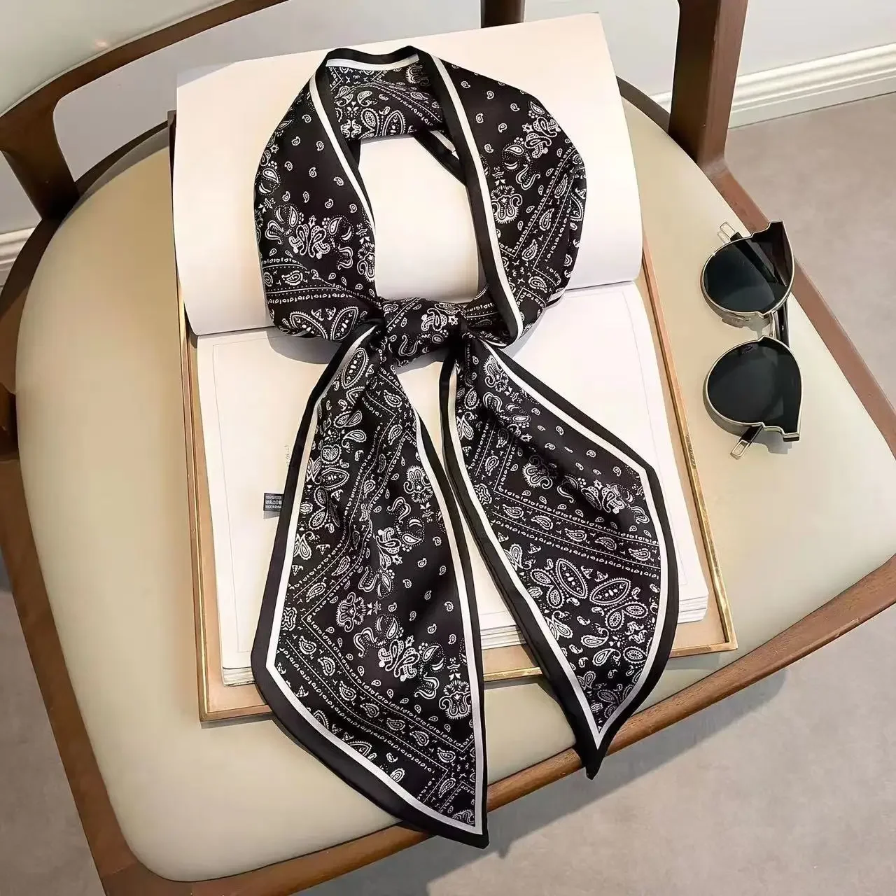 Travel Accessories Luxury - Design-Print Schmaler Schal Karierter Pferdehaarband-Schal Schmale