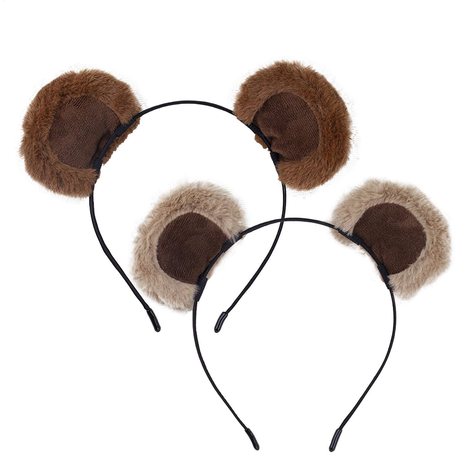 Travel Accessories For 4 Year Old - Plüsch-Stirnbänder mit Bärenohren, weiches Stirnband mit