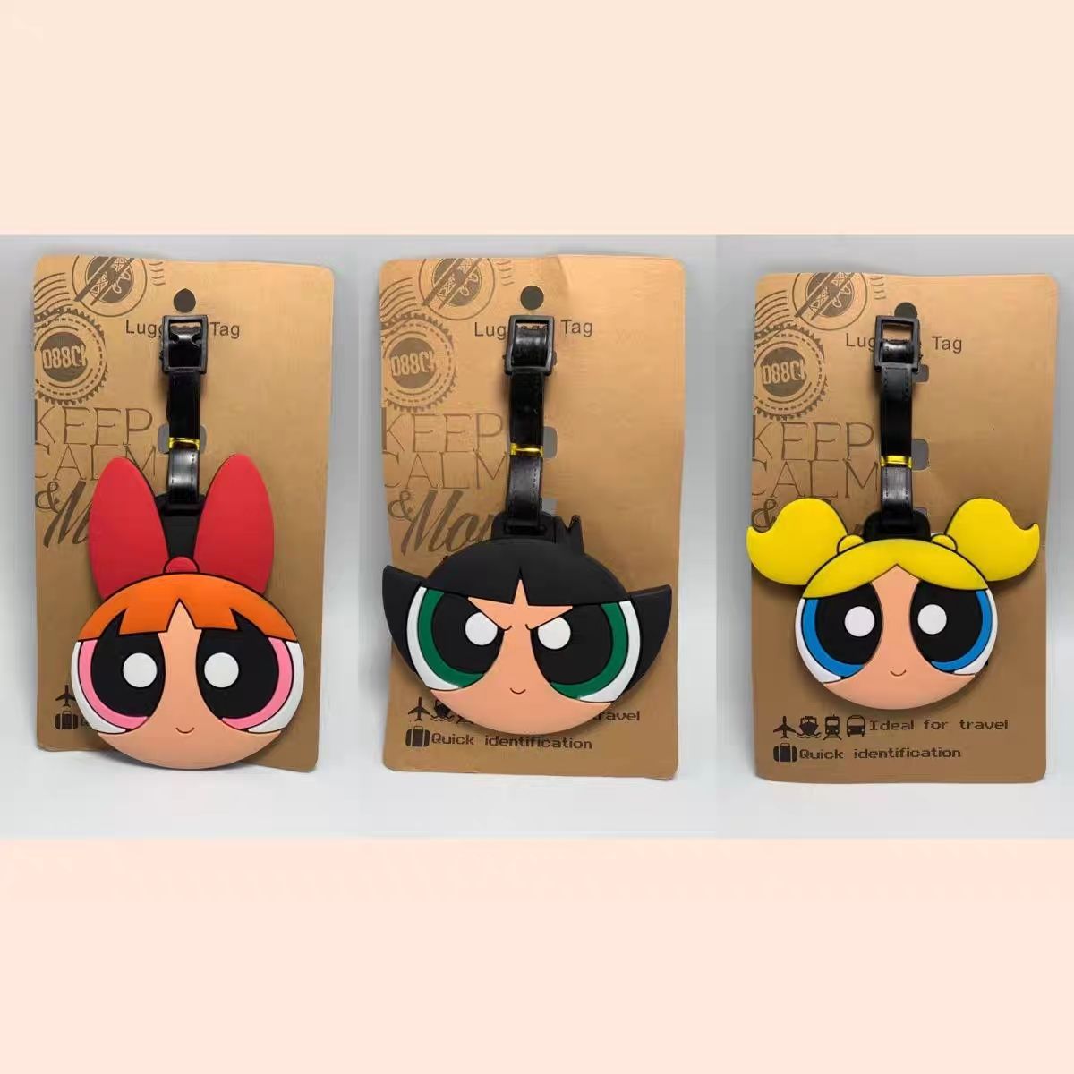 Travel Accessories Logo - Anime Powerpuff Girls Taschenanhänger Kawaii Cartoon