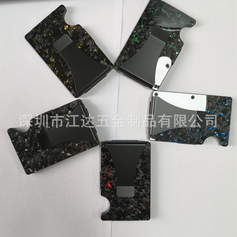 Passport Holder Rfid - Kohlefaser-Geldbörse, Metacarbon-Spiegel, Satin-Geldbörse, Muschelmuster, Clip, Metall,