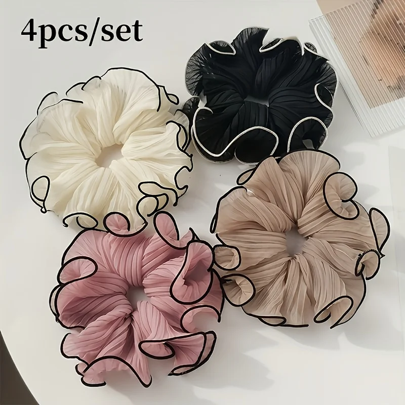 Travel Accessories In Bulk - 4 Stück/Set elegante Haargummis aus Stoff