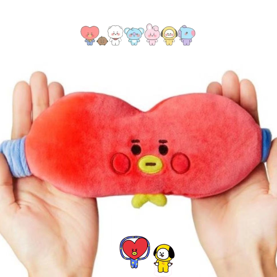 Travel Accessories Set - BT21 Cartoon Niedliche Plüsch-Augenmaske Kawaii Unisex