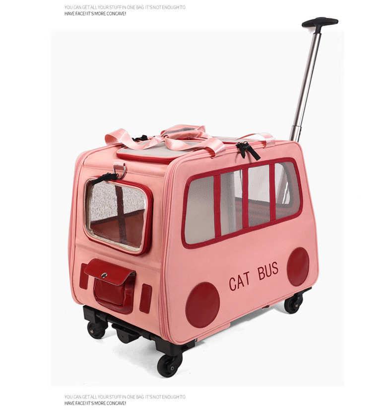 Travel Accessories Logo - Multifunktionaler Haustier-Reisetrolley Tragbare Katzen-/Hundetransporttasche mit Reißverschluss