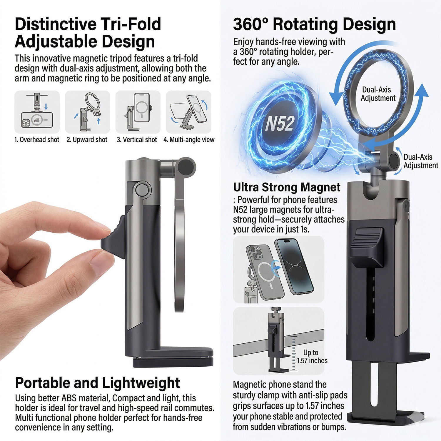 Phone Holder Airplane - Verstellbarer Universeller Magnetischer Handyhalter Reisezubehör Flexible