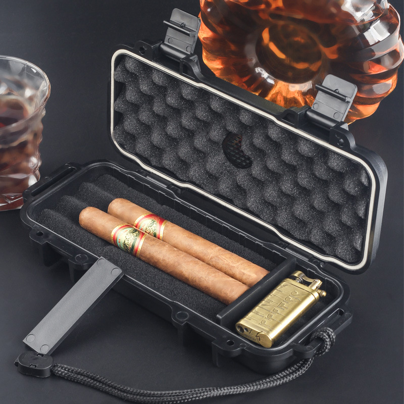 Travel Accessories Gifts For Men - Tragbarer Zigarren-Humidor mit Luftbefeuchter, wasserdichte ABS-Reiseetui-Box