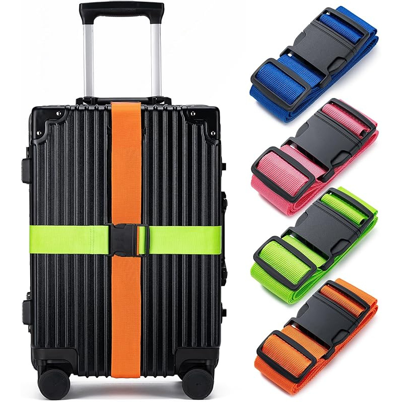 Travel Accessories In Bulk - 4-teiliges Gepäckgurt-Set, Gepäcksicherungsgurt, Gepäckgurt, zum Verschließen