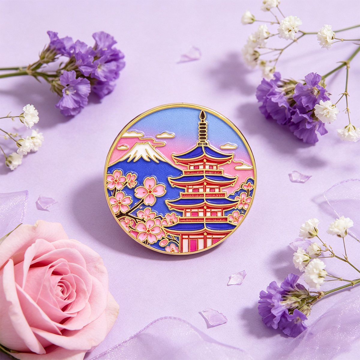 Japanische Kirschblüten-Emaill – Travel Accessories In Japan Bewertung und Preis